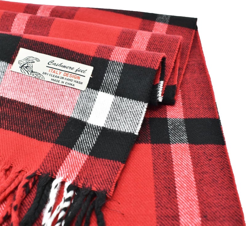 Glory Max Classic Plaid Striped Luxurious Checked Pattern Winter Scarf For Men Women Soft Cashmere Feel 72"x12" - Image 2
